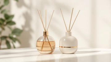 Reed and cold-air diffusers side by side comparing diffuser types