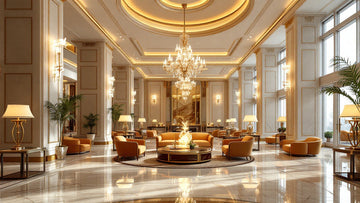 Grand five-star hotel lobby with a signature scent system