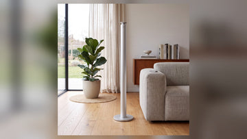 Aroma Max silver Mini Plus floor-standing cold-air diffuser in a living room