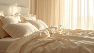 Bright serene bedroom in morning light where a fresh home scent lifts the mood