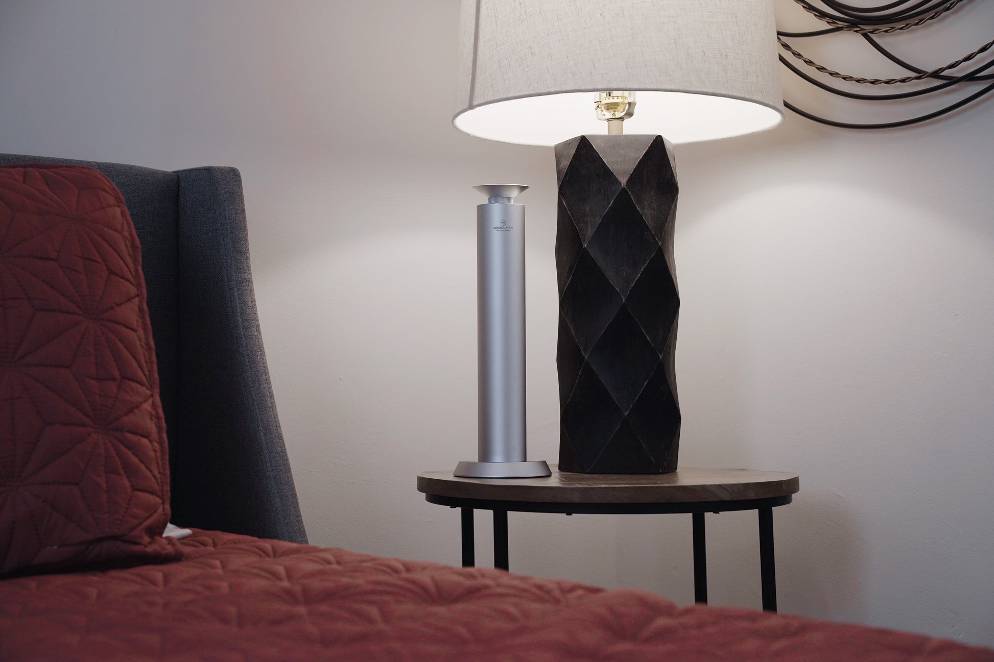 Mini Pro cold-air diffuser lifestyle shot — Aroma Max Starter System